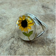 Yellow Mexican Sunflowers Round Ring Size - 9