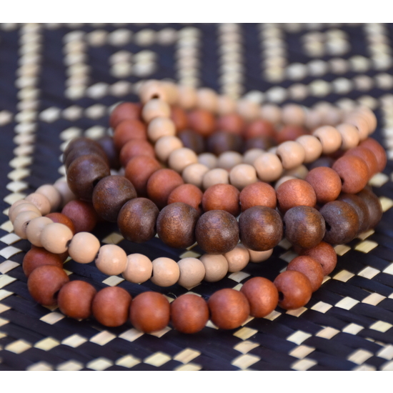 Naturals Combination Lolita 5 Strand Wooden Bracelet Cluster