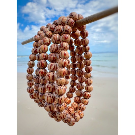 Natural Coconut Palmwood  Bella Five Strand Wooden Bracelet 