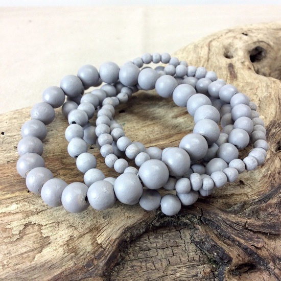 Shady Grey Bella 5 Strand Wooden Bracelet Cluster