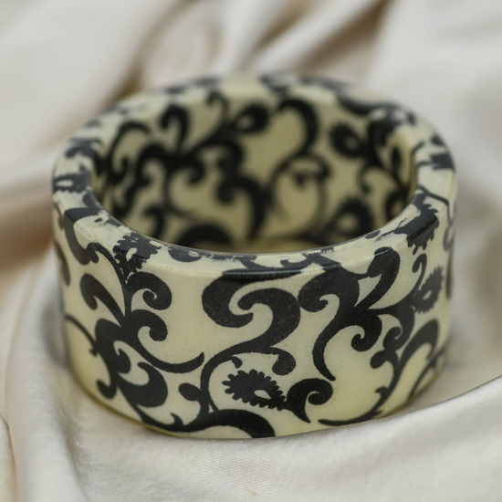 Black and White Swirl Print Bangle