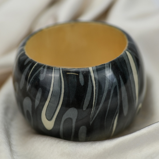 Black and White Marbled Print Bangle