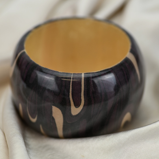Deep Purple Marbled Print Bangle