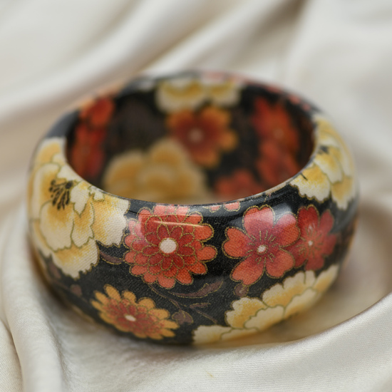 Japanese Autumn Flowers Print Bangle