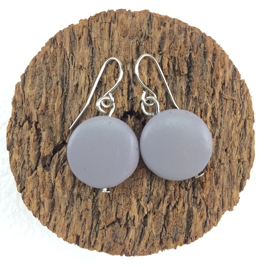 Shady Grey Smarties Coconut Shell Hook Earrings