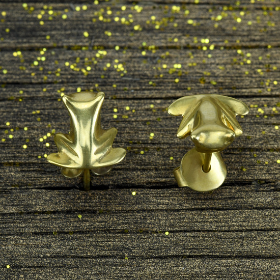 Rana Tairona Precolombino Gold Stud Earrings