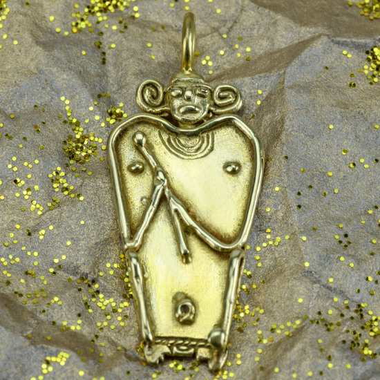 Chaman Tairona Precolombino Gold Pendant