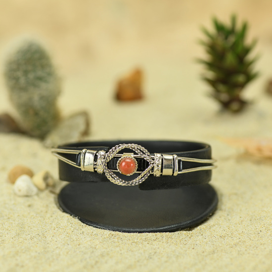 Carnelian with Alpaca Inca Bracelet