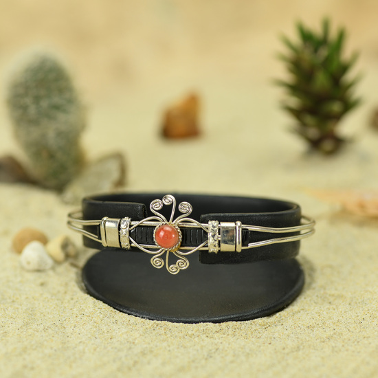 Carnelian with Alpaca Inca Bracelet