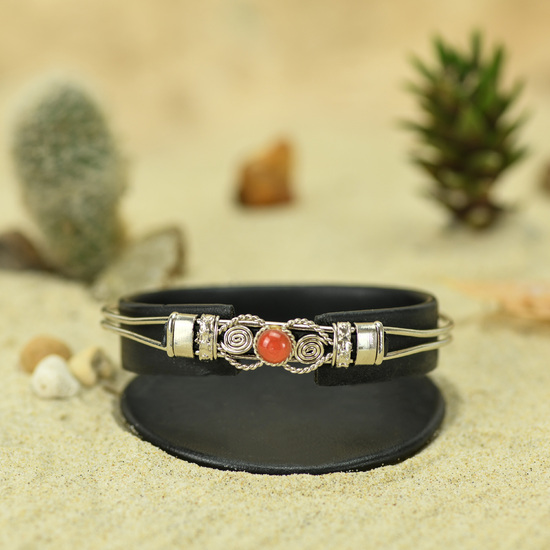 Carnelian with Alpaca Inca Bracelet