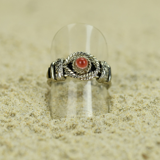 Carnelian and Alpaca Inca Ring