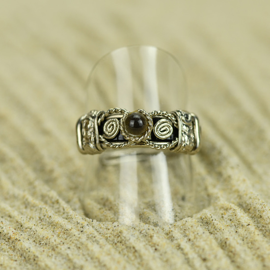 Smokey Obsidian and Alpaca Inca Ring