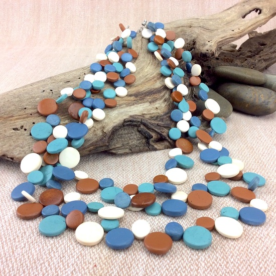 Serenity Smarties 3 Strand Coconut Shell Necklace