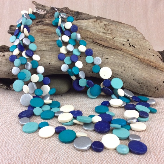 Nautique Smarties 3 Strand Coconut Shell Necklace
