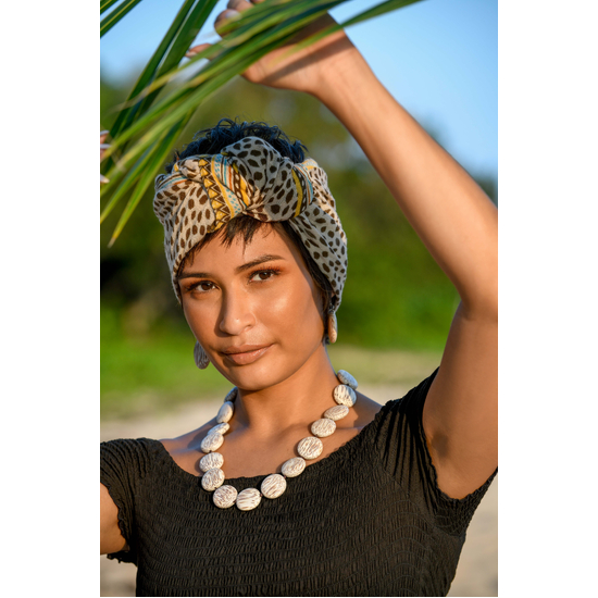 Castaway Lucy and Disc Look - White Coconut Palm Wood Jewellery Set