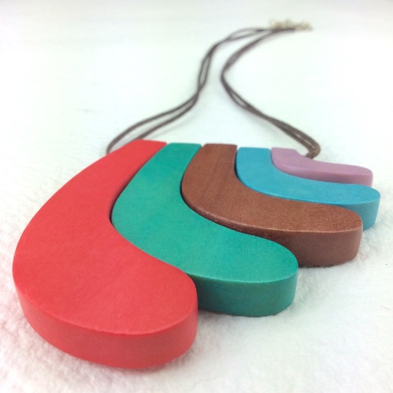 Gidget Pastels Boomerang  Short Pendant