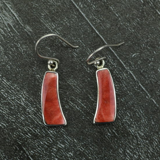 Peruvian Silver Earrings with Spondylus