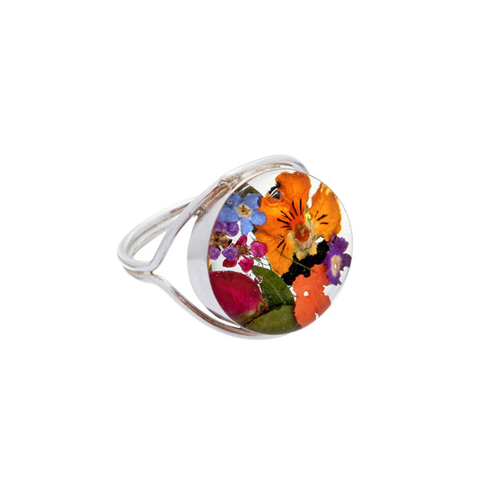 Garden Mexican Flowers Round Ring Size - 8