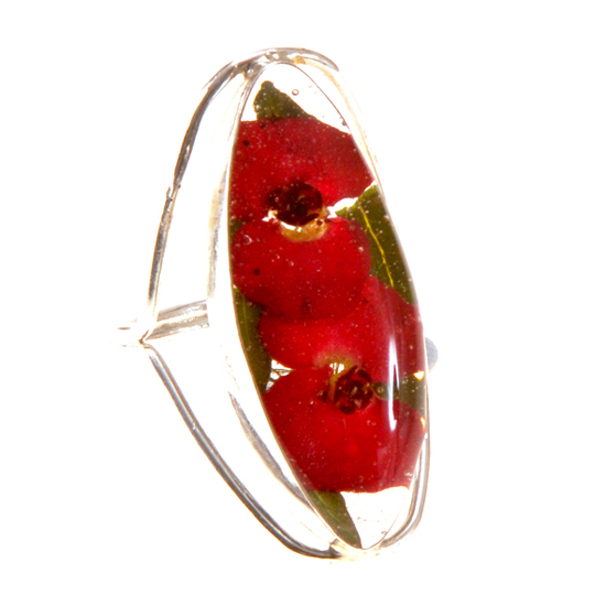 Red Mexican Flowers Seed Ring Size - 9