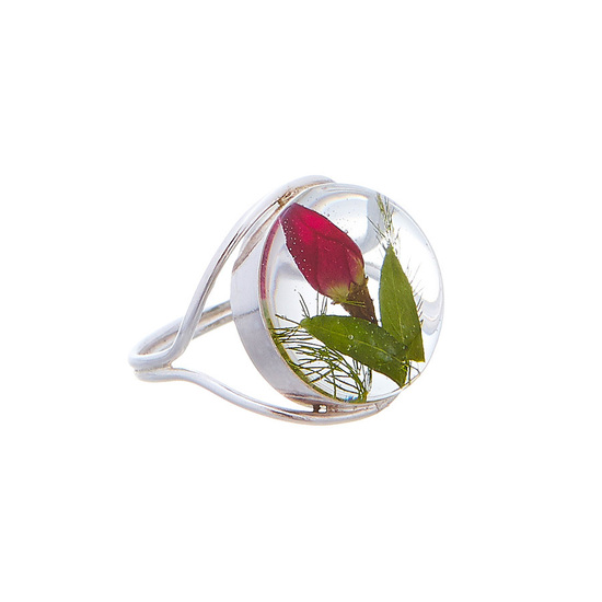 Single Rose Mexican Flowers Round Ring Size-6