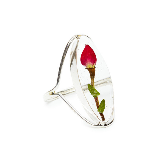 Single Rose Mexican Flowers Seed Ring Size-6