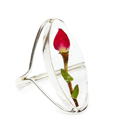 Single Rose Mexican Flowers Seed Ring Size-8