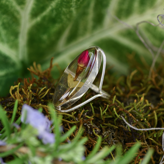 Single Rose Mexican Flowers Seed Ring Size-7